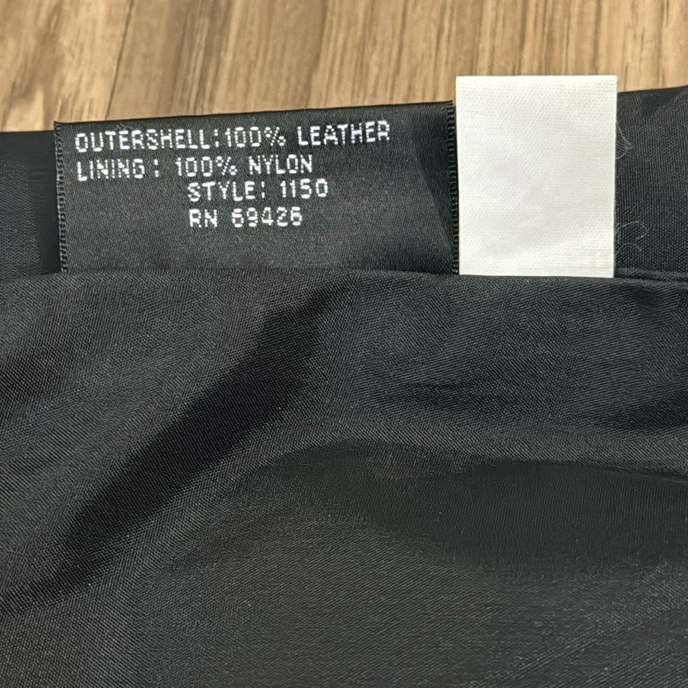 Byrnes & Baker Genuine Leather Soft Black Lined High Waist Zip Up Midi Skirt 10 - Picture 7 of 13